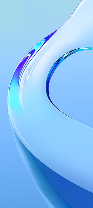 Sleek Blue Abstract 3D Wave with Iridescent Accents HD phone wallpaper