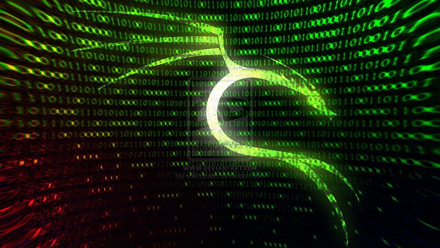 Glowing Green Binary Code Matrix with Digital Snake and Cyber Security Theme HD wallpaper