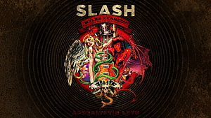 Slash Apocalyptic Love Album Art Featuring Angel and Devil Figures HD wallpaper