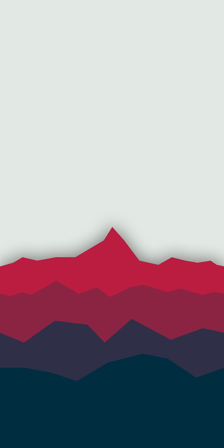 Minimalist Layered Mountain Landscape in Crimson and Deep Navy Tones HD phone wallpaper