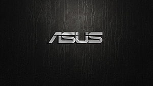 Asus Logo on Dark Textured Background with Metallic Finish and Subtle Lighting HD wallpaper
