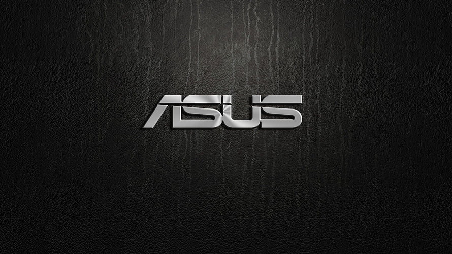 Asus Logo on Dark Textured Background with Metallic Finish and Subtle Lighting HD wallpaper