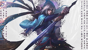 League of Legends Talon Enduring Sword Concept Art with Dynamic Ink Splatter HD wallpaper