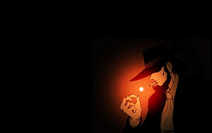 Lupin The Third Lighting a Match in Dramatic Noir Illustration HD wallpaper