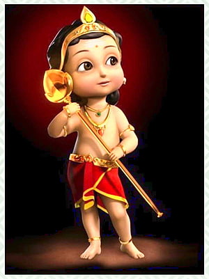 Cute 3D Baby Lord Murugan Holding Vel Spear with Golden Crown and Red Dhoti HD phone wallpaper
