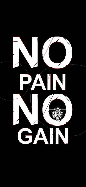 No Pain No Gain Gym Motivation Quote with Barbell Lifter Illustration HD phone wallpaper