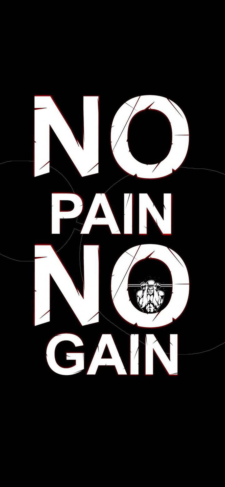 No Pain No Gain Gym Motivation Quote with Barbell Lifter Illustration HD phone wallpaper