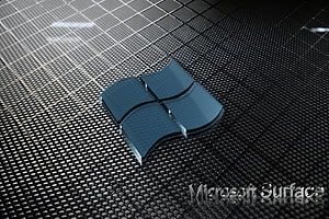 Microsoft Surface Pro 7 Logo on Textured Carbon Fiber Surface HD wallpaper