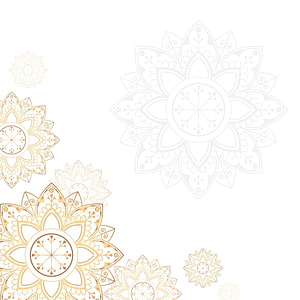 Elegant Golden Mandala Pattern on White Background for Islamic and Eid Card Design HD phone wallpaper