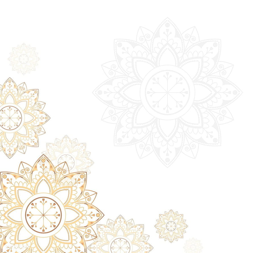 Elegant Golden Mandala Pattern on White Background for Islamic and Eid Card Design HD phone wallpaper