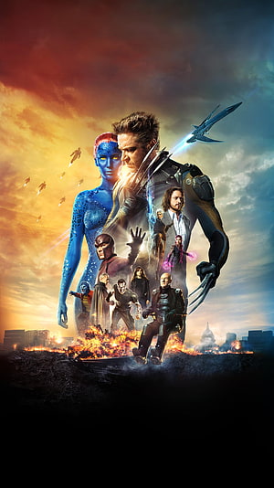 X-Men Days of Future Past Movie Poster with Wolverine and Mystique HD phone wallpaper