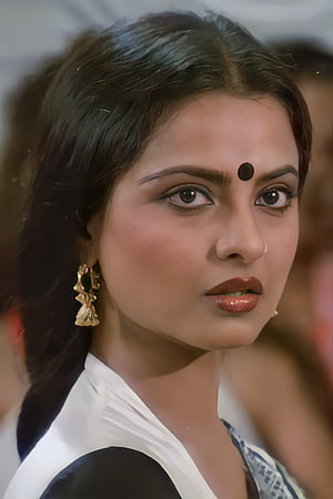 Rekha in Classic Bollywood Portrait with Traditional Jewelry and Saree HD phone wallpaper