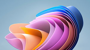 Windows 11 Default Wallpaper Featuring Vibrant Curved 3D Ribbon Design HD wallpaper