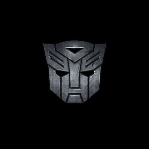 Transformers Autobot Emblem in Dark Metallic Finish on Black Background HD phone wallpaper