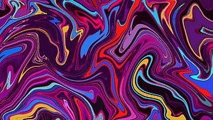 Vibrant Psychedelic Liquid Abstract Art with Swirling Neon Colors and Fluid Motion HD wallpaper