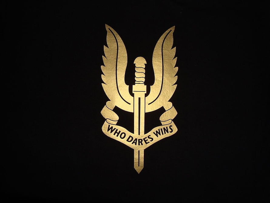 Indian Army Special Forces Emblem with Sword and Wings on Black Background HD wallpaper