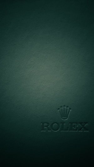 Minimalist Rolex Crown Logo on Dark Green Textured Surface HD phone wallpaper