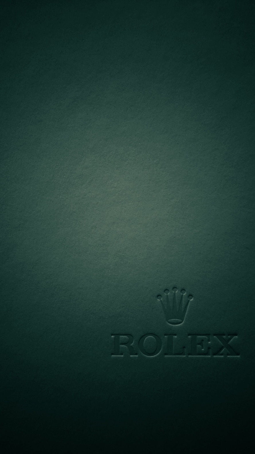 Minimalist Rolex Crown Logo on Dark Green Textured Surface HD phone wallpaper