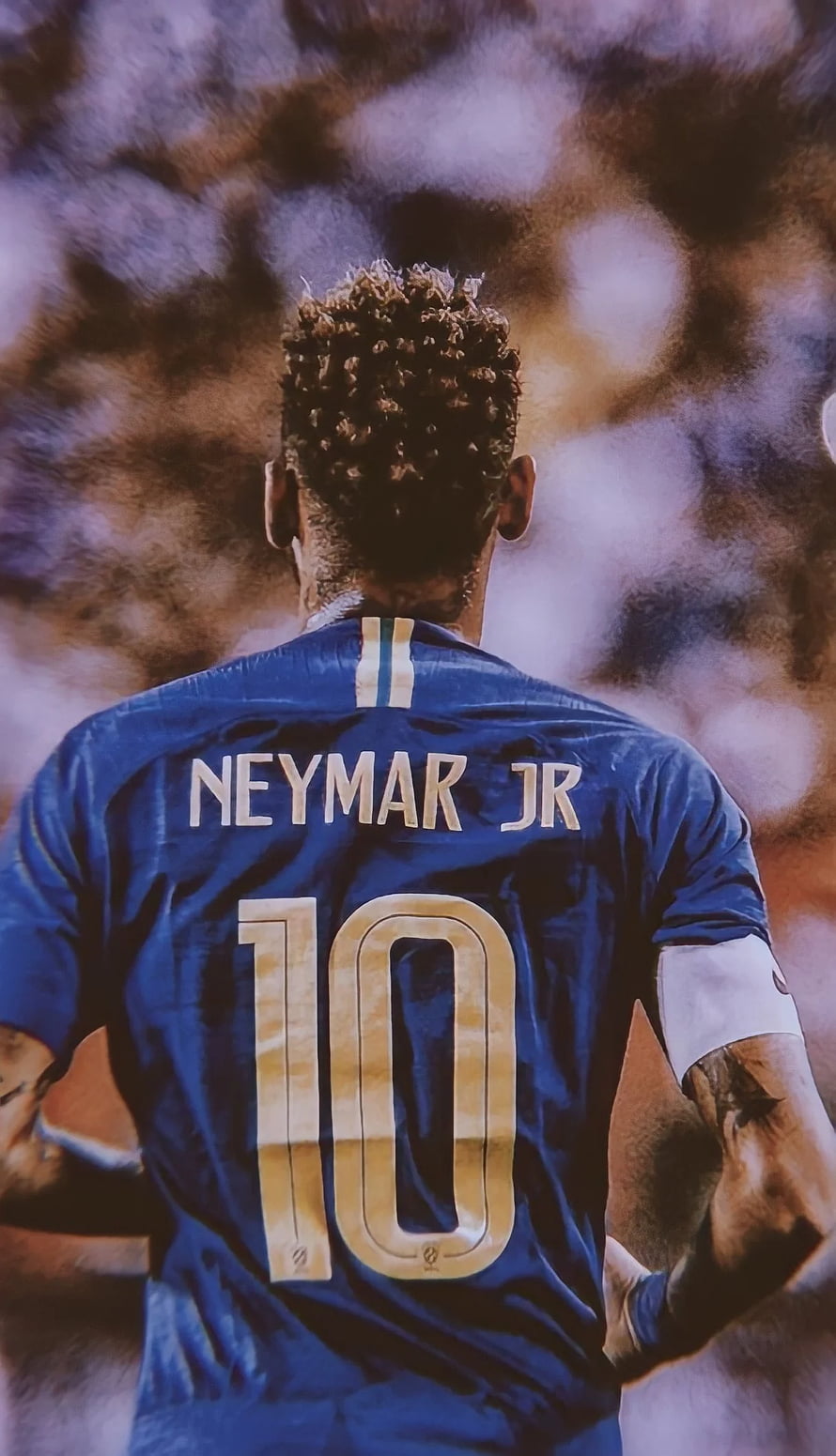 Neymar Jr Number 10 Jersey Back View in Blue Kit with Smoke Background HD phone wallpaper