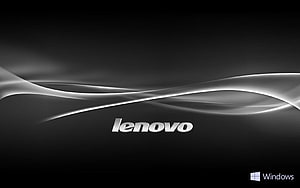 Lenovo Black Abstract Wave Design with Windows Logo HD wallpaper