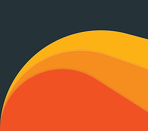 Abstract Minimalist Sunset Arc Wallpaper with Warm Orange and Yellow Gradient on Dark Background HD wallpaper