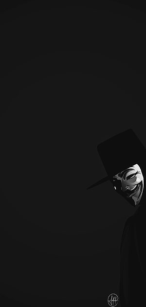 Anonymous Guy Fawkes Mask Minimalist Dark Portrait Illustration HD phone wallpaper