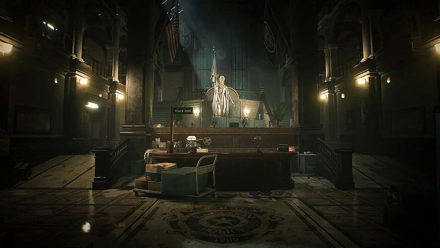 Resident Evil 2 Remake RPD Police Station Interior Concept Art HD wallpaper
