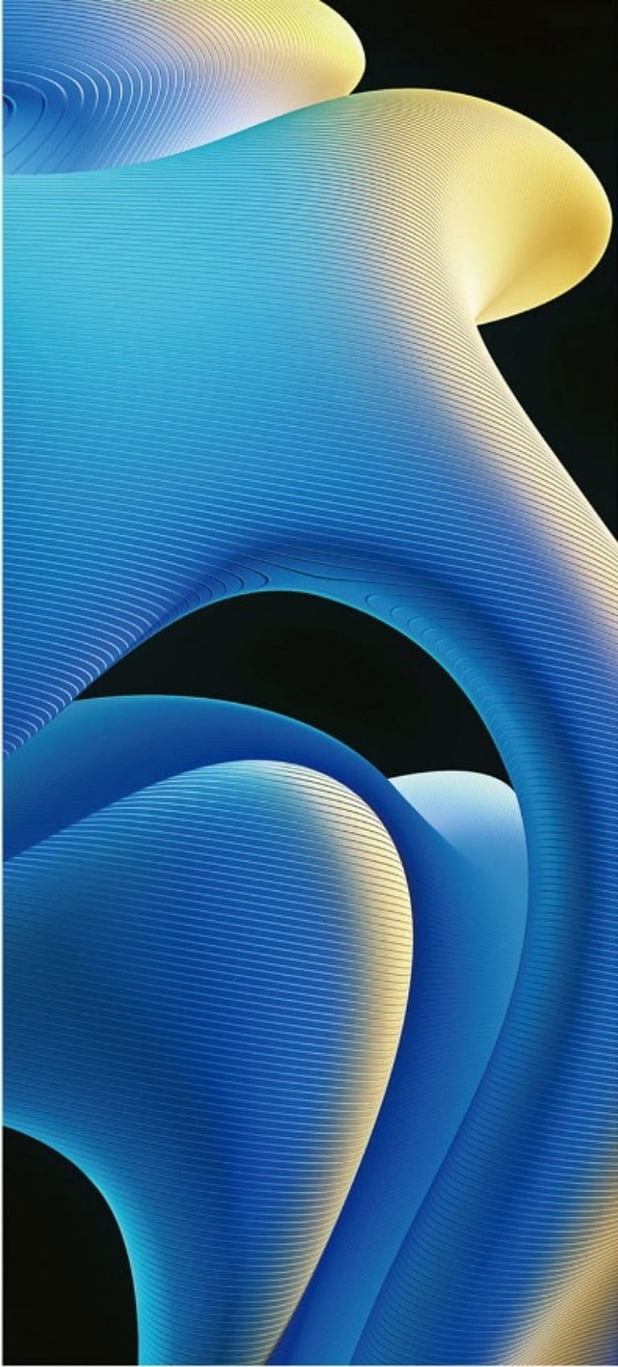Realme GT Neo 2 Default AMOLED Wallpaper with Abstract Blue and Gold Ribbed 3D Waves HD phone wallpaper