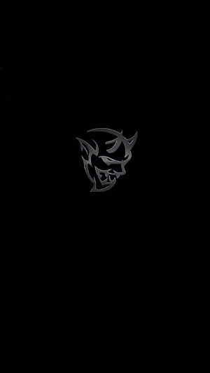 Dodge Demon Logo Minimalist Black Background HD phone wallpaper