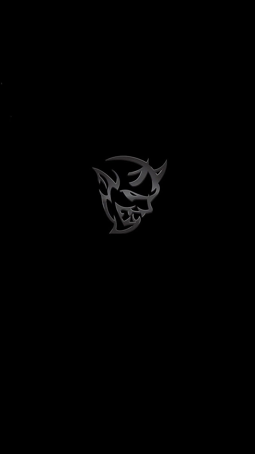 Dodge Demon Logo Minimalist Black Background HD phone wallpaper
