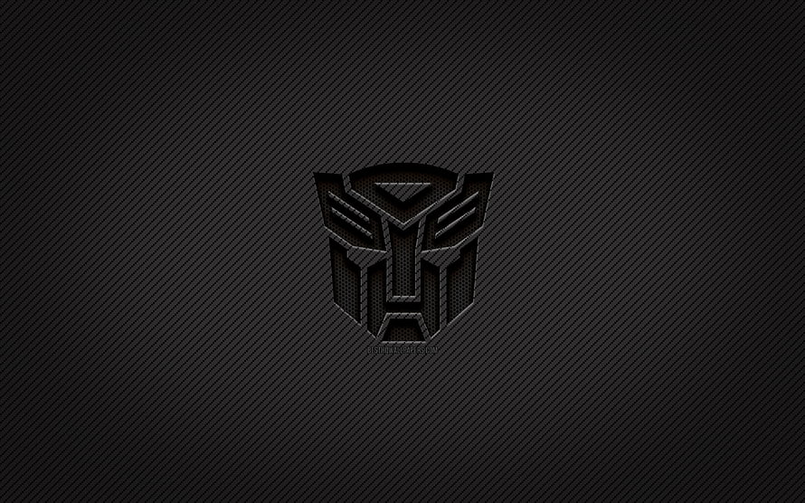 Transformers Autobot Emblem on Dark Carbon Fiber Texture HD wallpaper