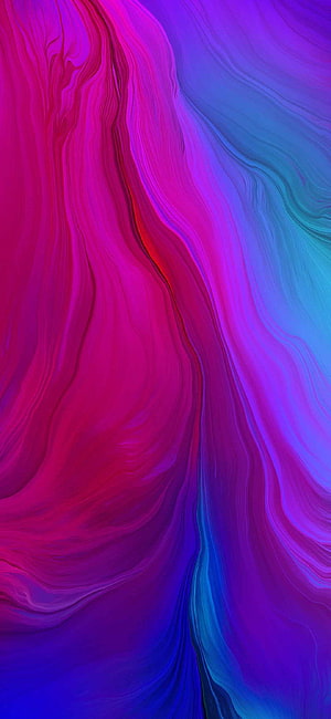 Vibrant Abstract Flowing Silk Texture in Neon Pink, Purple, and Cyan Hues HD phone wallpaper