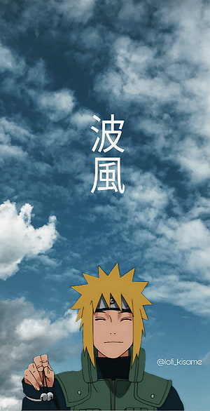 Minato Namikaze from Naruto Shippuden Standing Under a Cloudy Blue Sky HD phone wallpaper