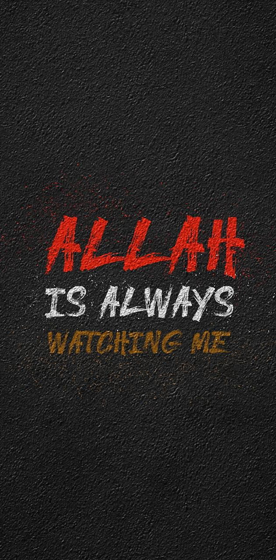 Islamic Faith Quote on Dark Textured Background with Red and White Typography HD phone wallpaper