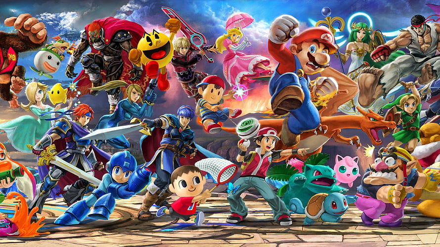Super Smash Bros Ultimate Full Roster Character Lineup Artwork HD wallpaper