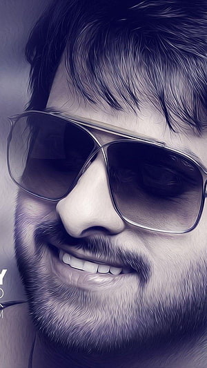 Prabhas Close-Up Portrait Wearing Aviator Sunglasses With Beard HD phone wallpaper