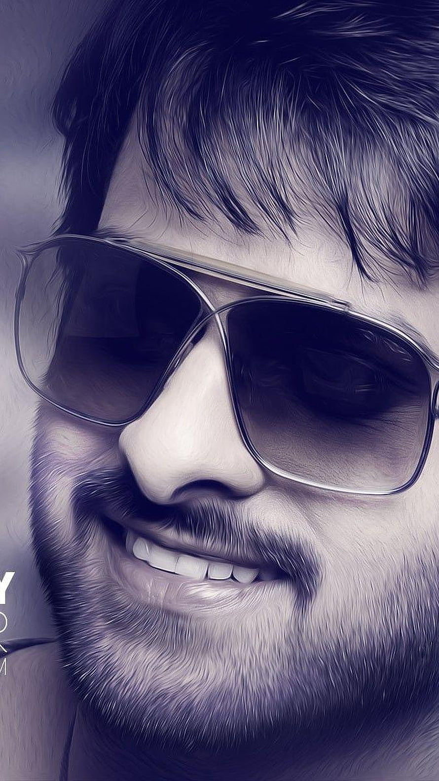 Prabhas Close-Up Portrait Wearing Aviator Sunglasses With Beard HD phone wallpaper