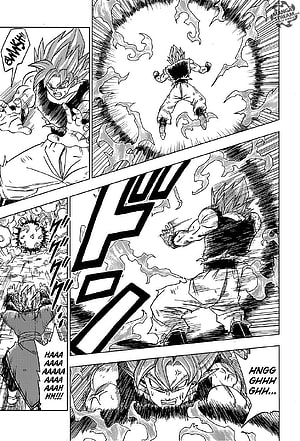 Dragon Ball Super Manga Page Featuring Intense Black and White Battle Action HD phone wallpaper
