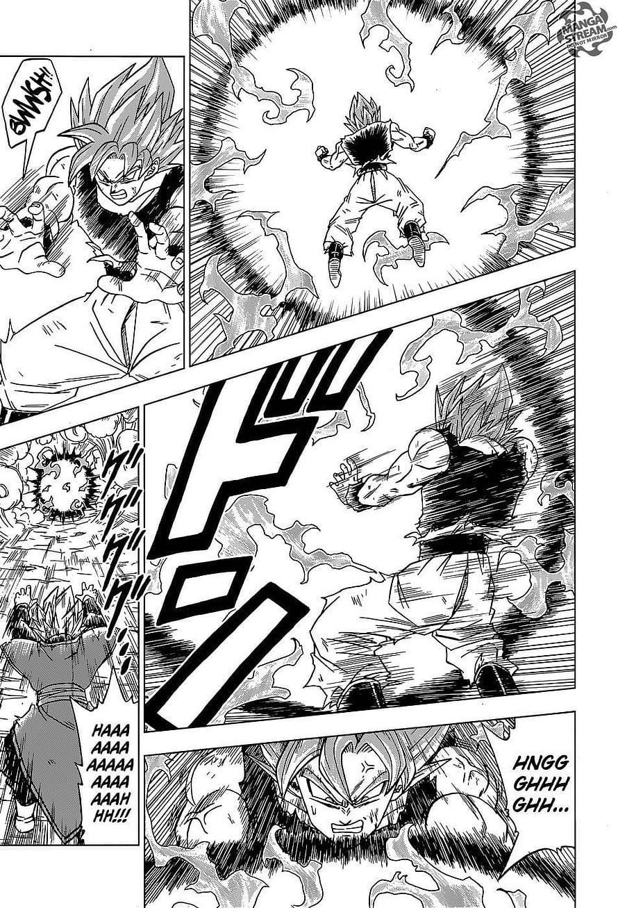 Dragon Ball Super Manga Page Featuring Intense Black and White Battle Action HD phone wallpaper