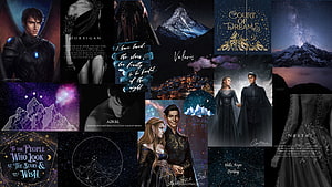 A Court of Thorns and Roses Fantasy Art Collage Featuring Azriel, Morrigan, and Velaris HD wallpaper