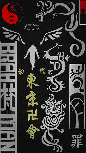 Tokyo Revengers Tokyo Manji Gang Emblem and Team Valhalla Graphic Design HD phone wallpaper