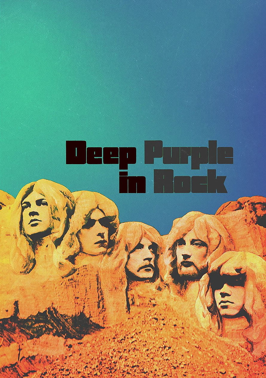 Deep Purple In Rock Album Cover Art Featuring Band Members Carved Into Monumental Rock Faces HD phone wallpaper