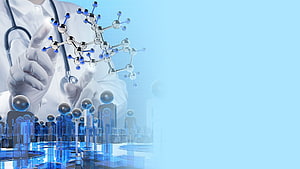 Scientist Analyzing Molecular Structure in Pharmaceutical Research Lab HD wallpaper