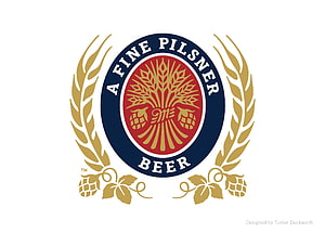 Miller Lite Fine Pilsner Beer Crest Logo with Golden Wheat and Hop Design HD wallpaper