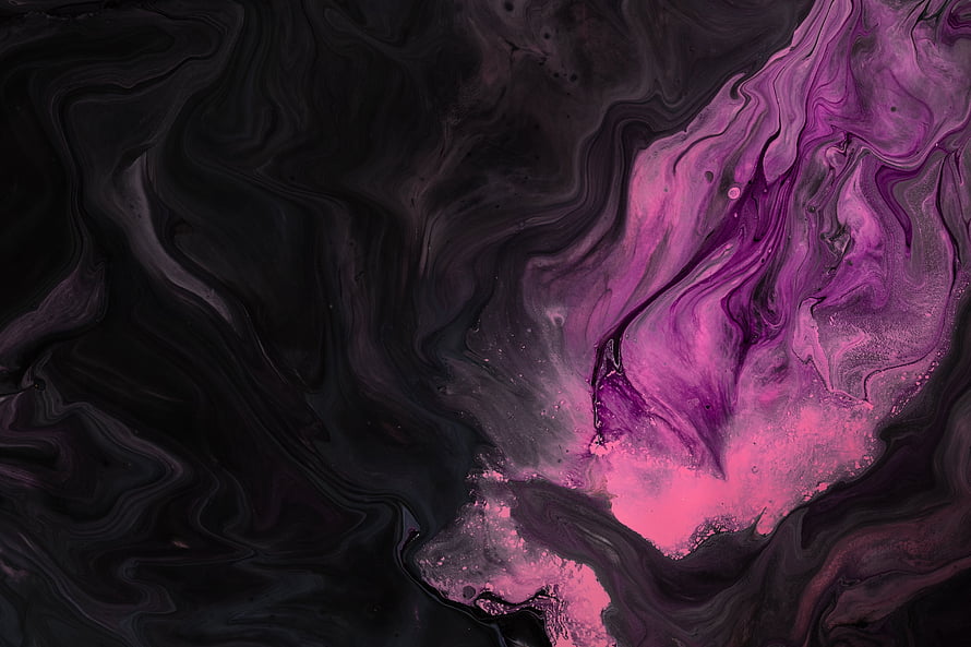 Vibrant Pink and Black Liquid Marble Abstract Art Background HD wallpaper