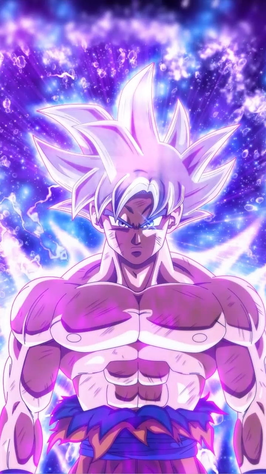 Goku Ultra Instinct Silver Form with Cosmic Energy Aura HD phone wallpaper