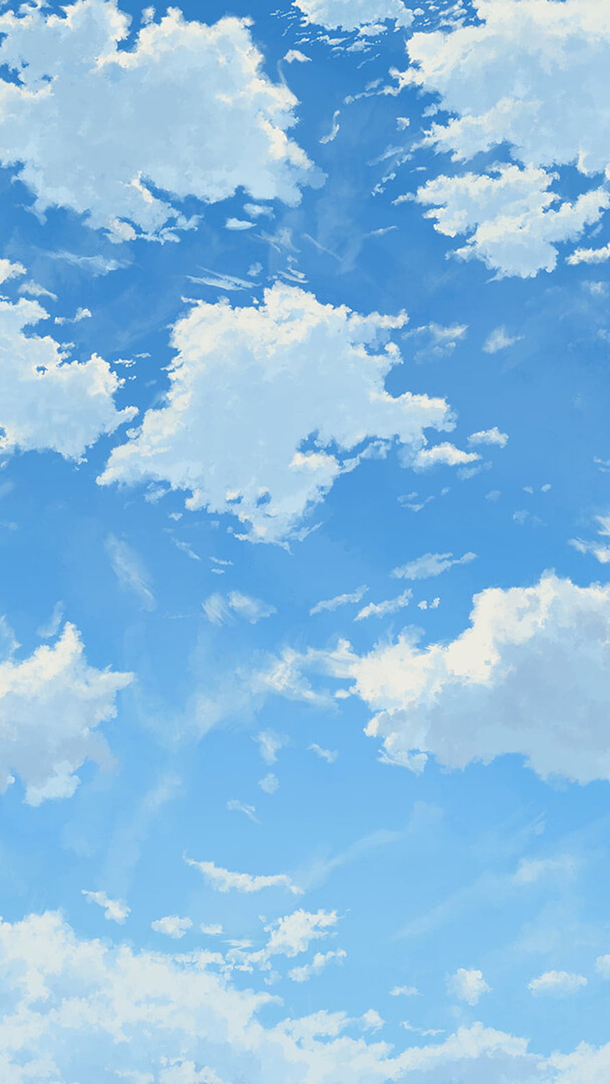 Aesthetic Anime Sky with Fluffy White Clouds and Soft Blue Background HD phone wallpaper