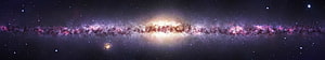 Milky Way Galaxy Panorama with Vibrant Nebulae and Star Fields HD wallpaper