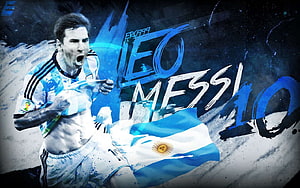 Lionel Messi Argentina National Team Celebration Artwork HD wallpaper