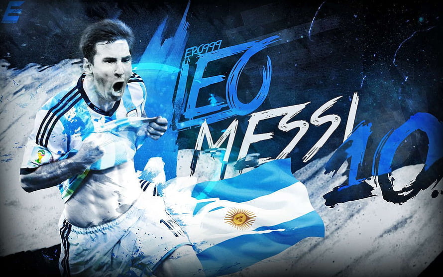 Lionel Messi Argentina National Team Celebration Artwork HD wallpaper